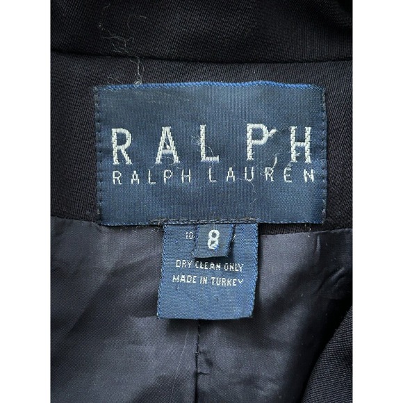 Ralph Lauren Blue Label Women's Blue Long Sleeve Classic 100% Wool Coat Size 8 - Picture 8 of 12